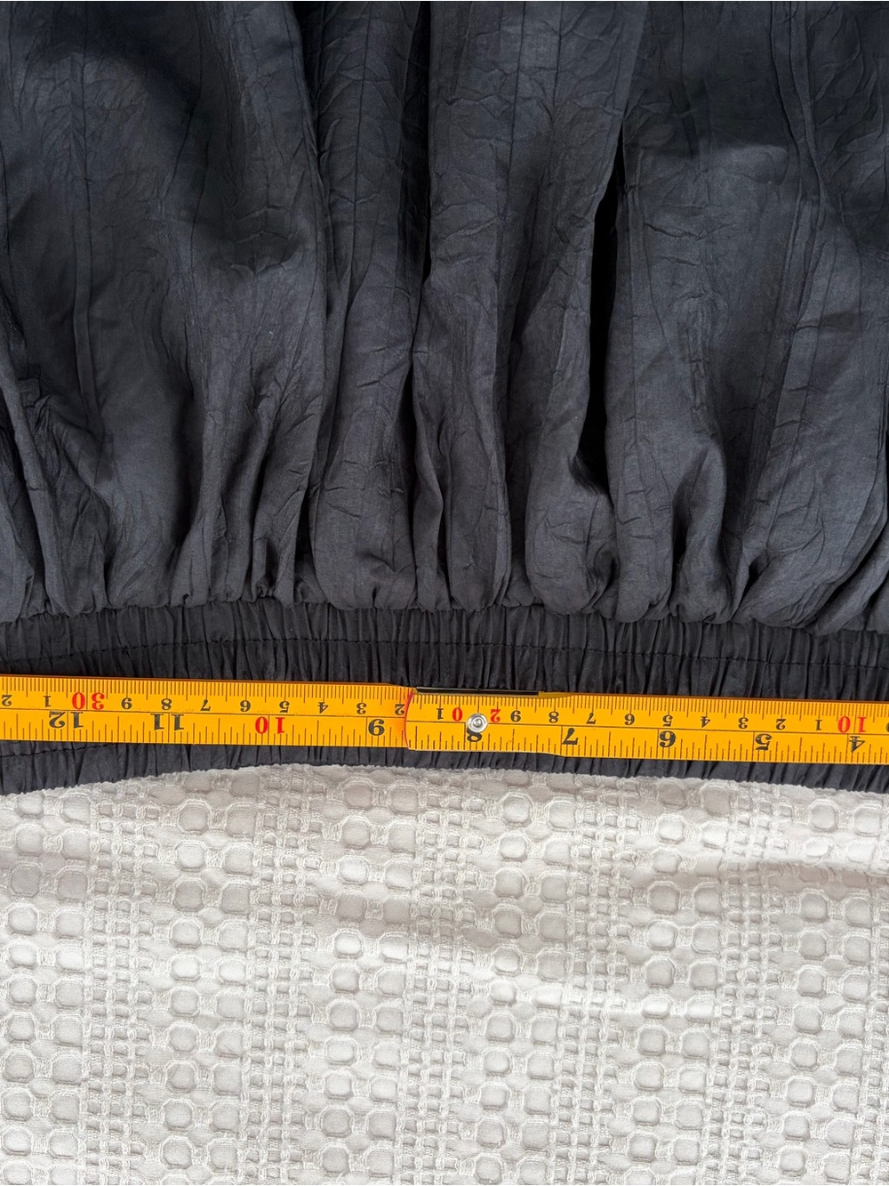 Pinch Bubble Hem Mini Skirt Black Soft Crinkle Tafetta Pockets M Coquette Retro - Picture 5 of 9